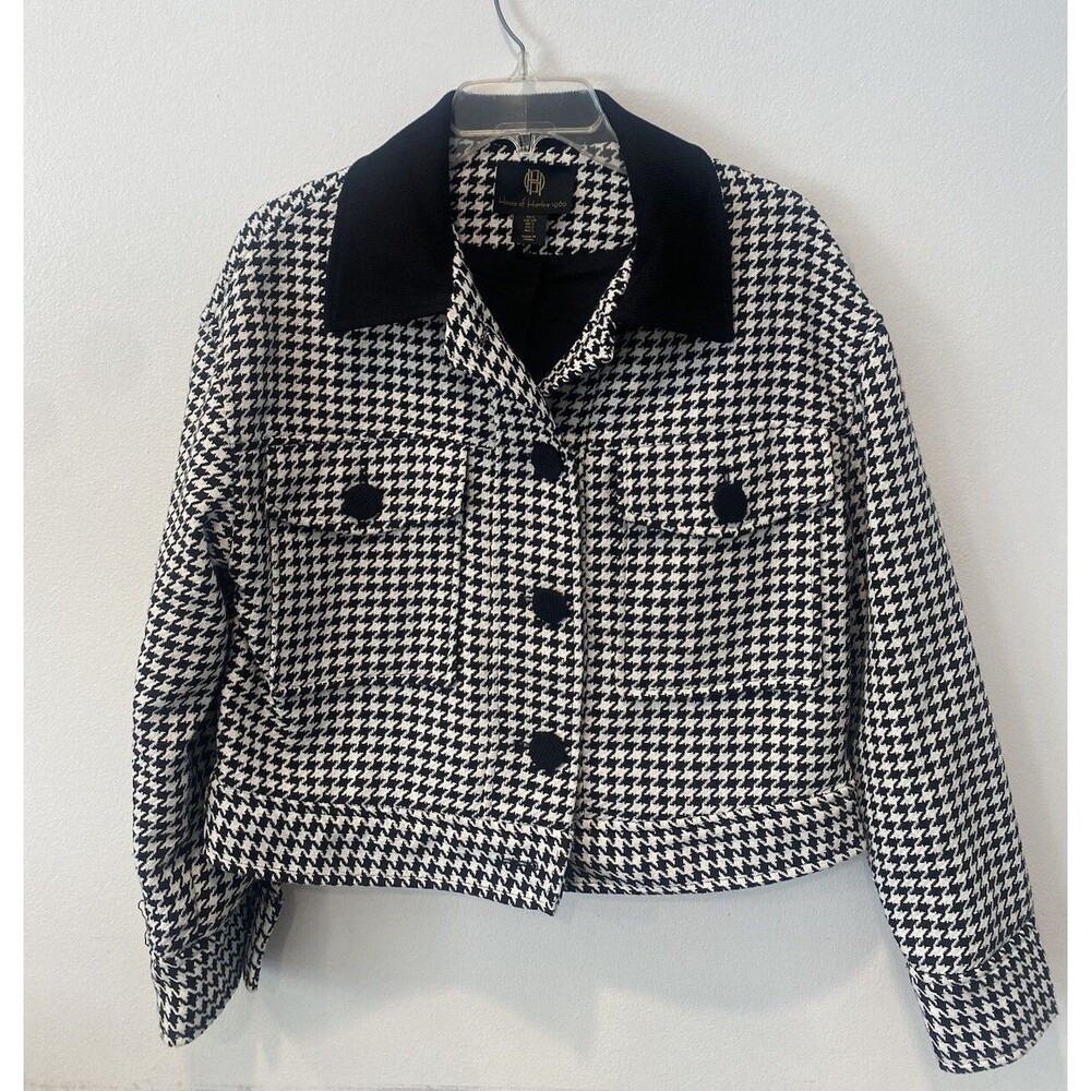 House of Harlow 1960 Black and White Houndstooth Jacket